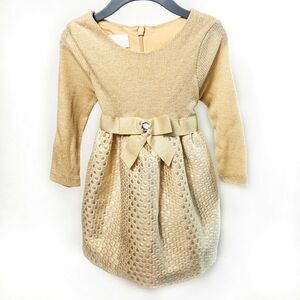 Bonnie Baby Gold & Beige Party Dress Sz 12M